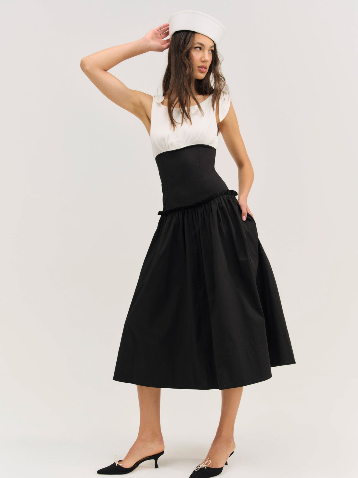 For Love & Lemons Helena Poplin Midi Dress