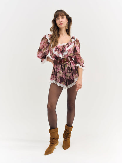 For Love & Lemons Adeline Floral Romper