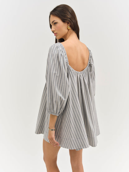 For Love & Lemons Linen Stripe Mini Dress