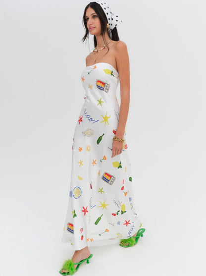 For Love & Lemons Carla Strapless Maxi Dress