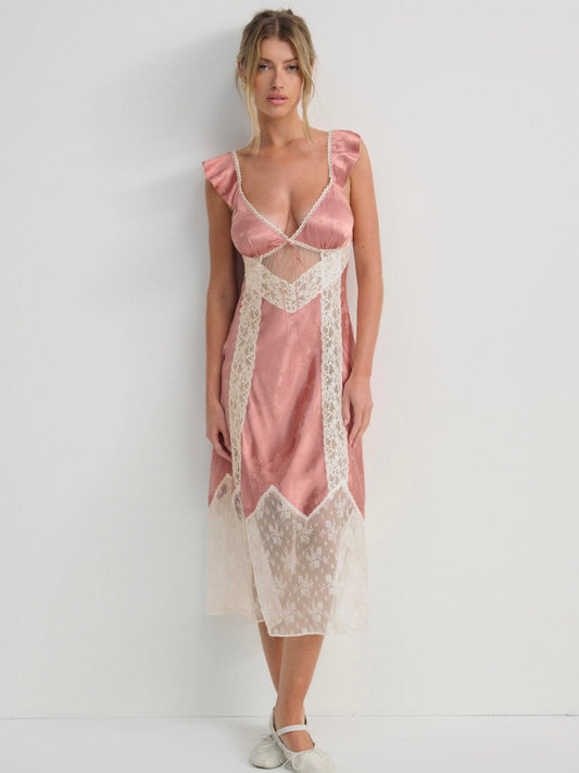 For Love & Lemons Juliet Midi Slip Dress