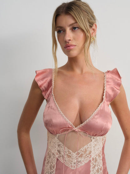For Love & Lemons Juliet Midi Slip Dress