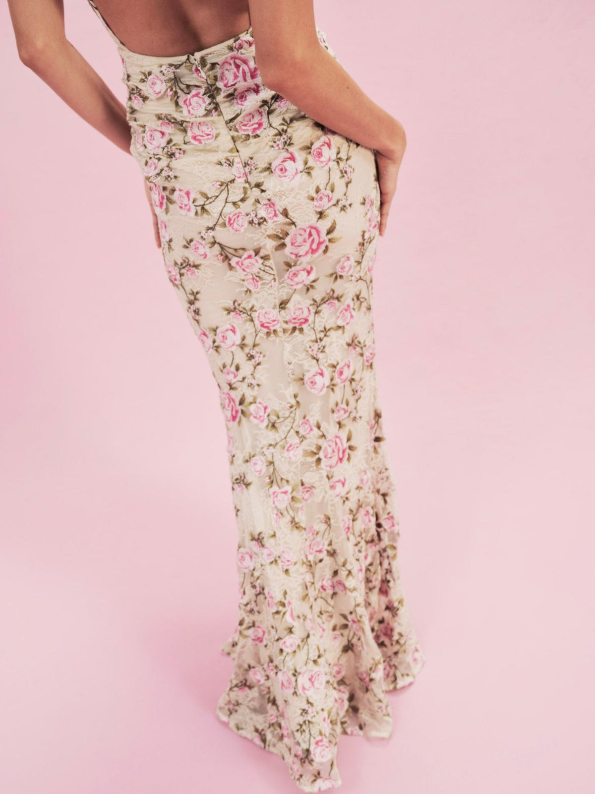 For Love & Lemons Esme Rose Embroidered Gown