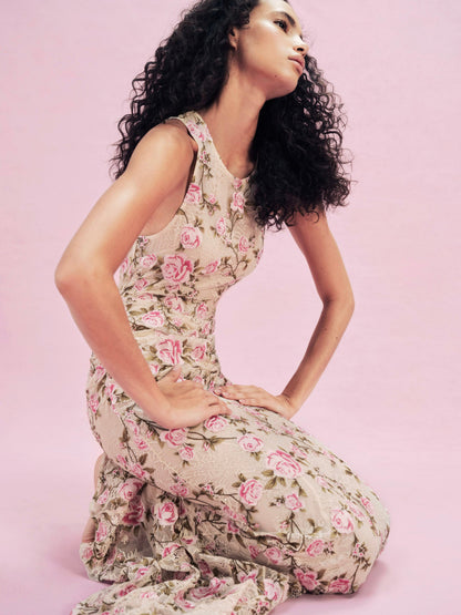 For Love & Lemons Esme Rose Embroidered Gown