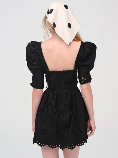 For Love & Lemons Daisy Eyelet Belted Mini Dress