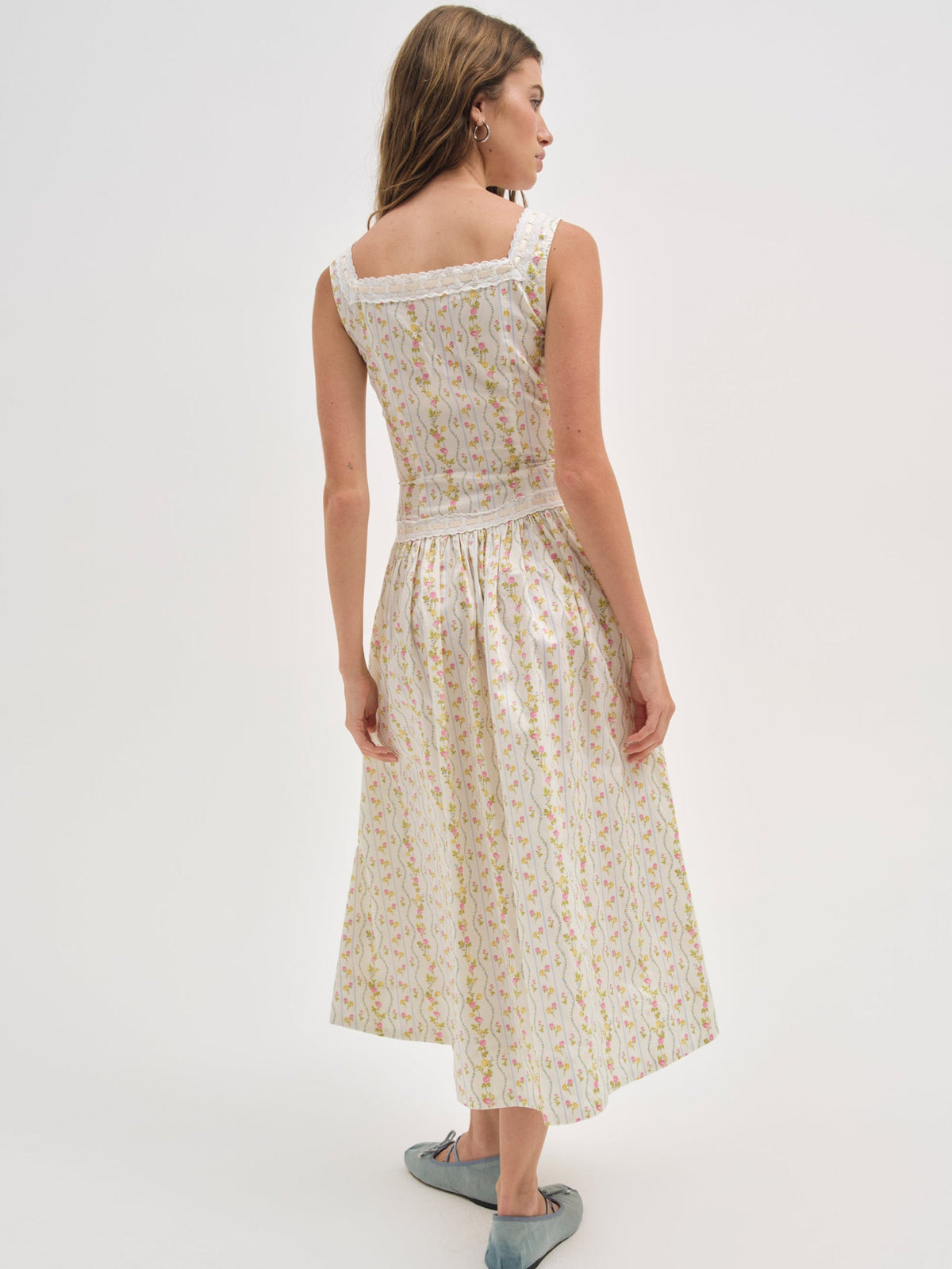 For Love & Lemons Brigitta Floral Midi Dress