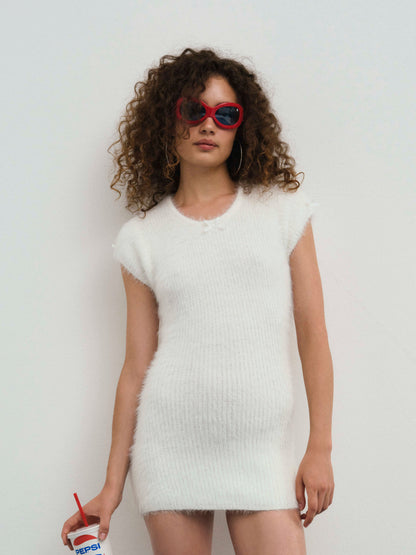 For Love & Lemons Fuzzy Knit Mini Dress