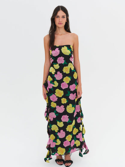 For Love & Lemons Madison Strapless Maxi Dress