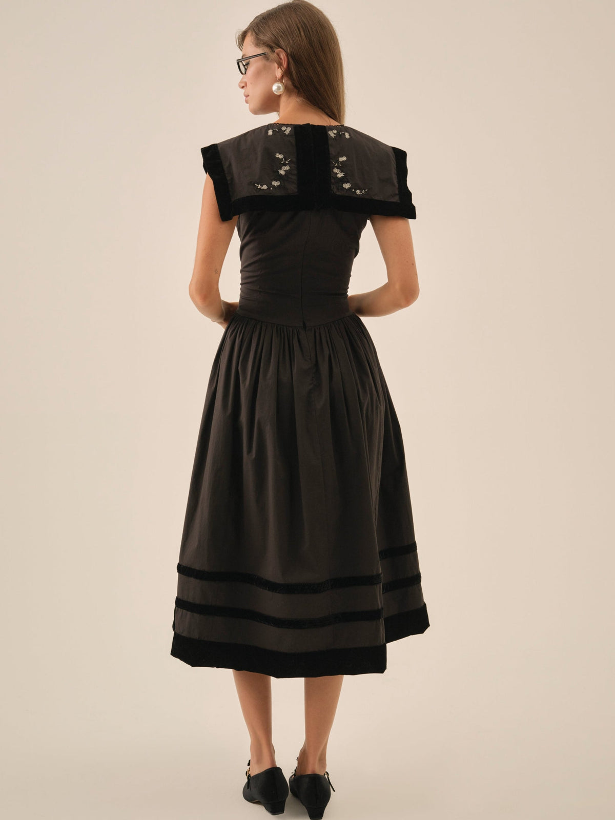 For Love & Lemons Train Station Poplin Midi Dress