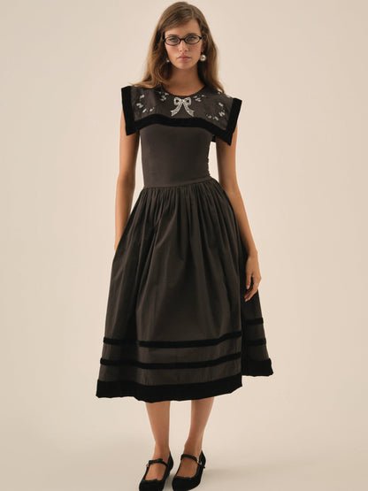 For Love & Lemons Train Station Poplin Midi Dress