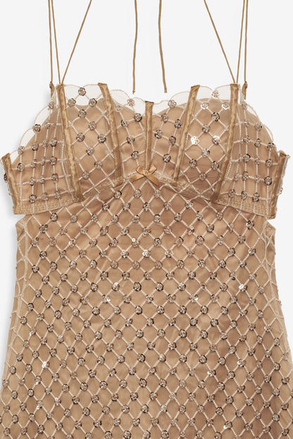 For Love & Lemons Dazzle Me Slip Dress