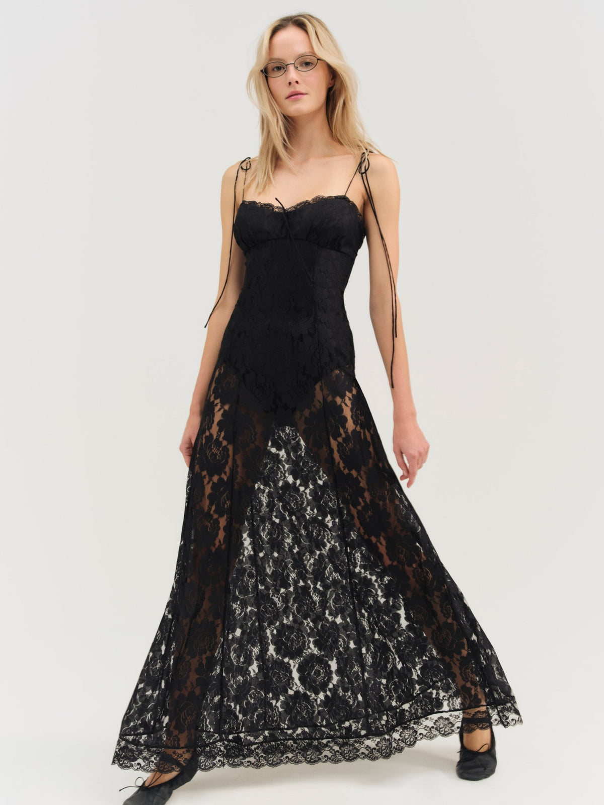 For Love & Lemons Claudia Rose Lace Maxi Dress