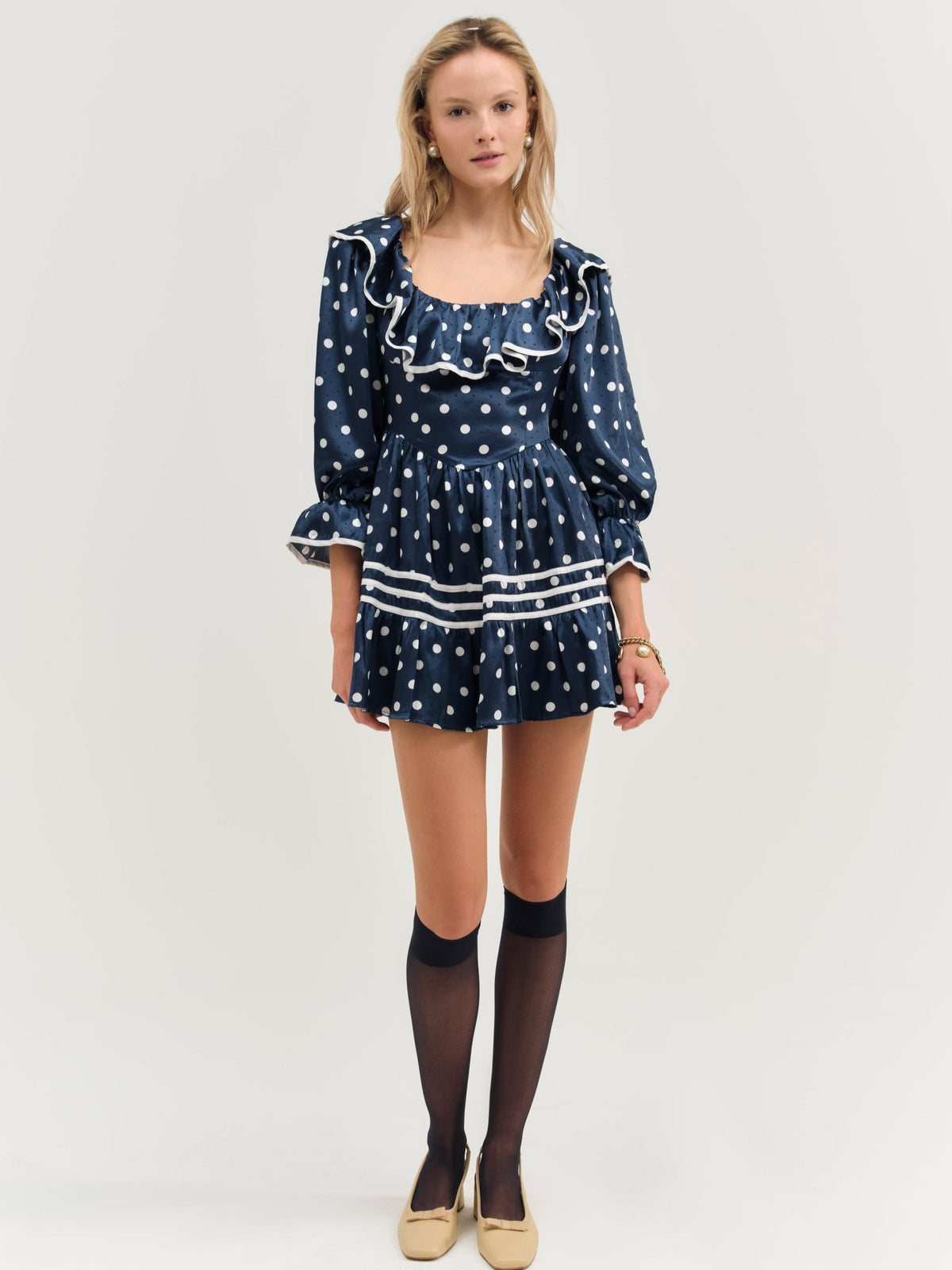 For Love & Lemons Seaside Dot Mini Dress