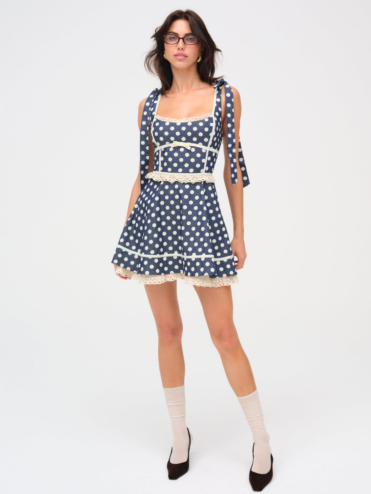 For Love & Lemons Dolly Dot Mini Dress