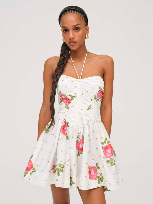 For Love & Lemons Rosebud Corset Mini Dress
