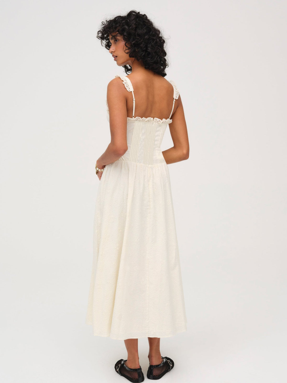 For Love & Lemons Baby Daisy Poplin Midi Dress