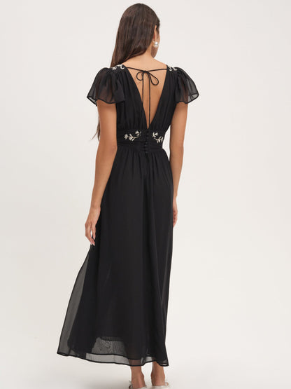 For Love & Lemons Emmie Chiffon Maxi Dress