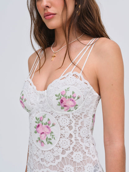 For Love & Lemons Bordeaux Mini Dress
