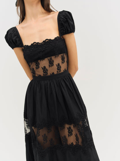 For Love & Lemons Liya Lace Midi Dress