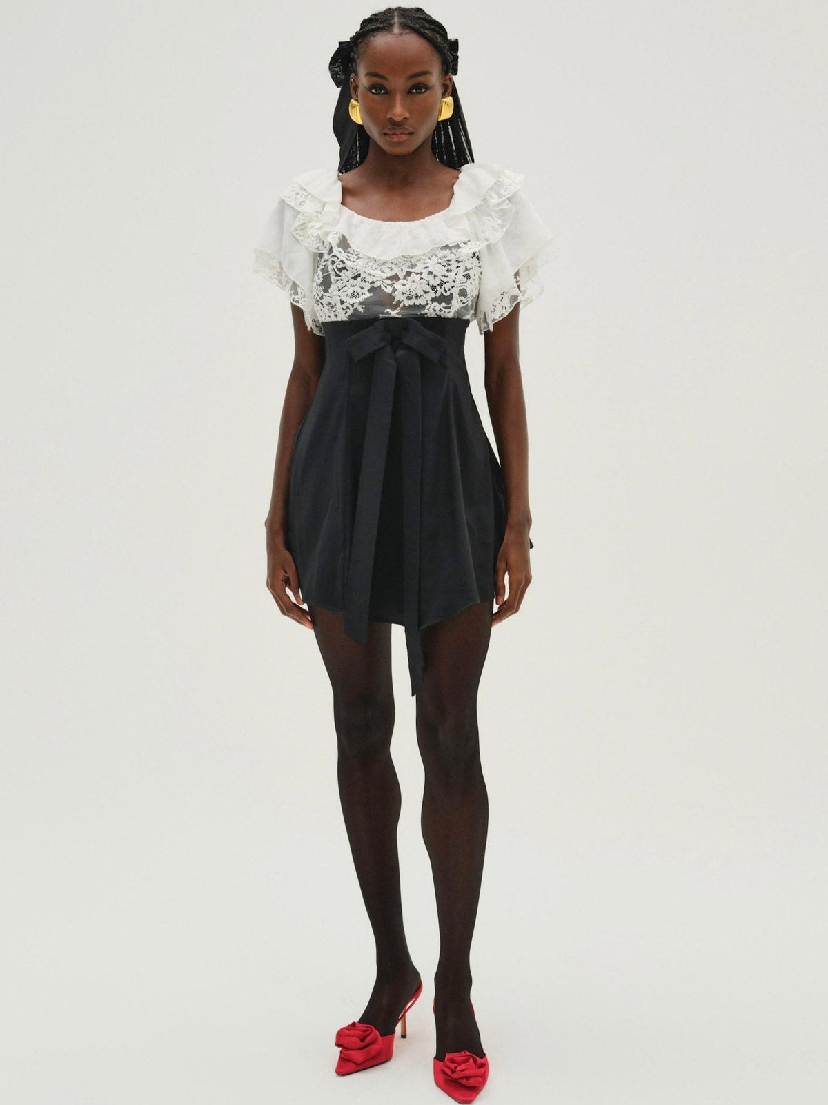 For Love & Lemons Holiday Lace Mini Dress