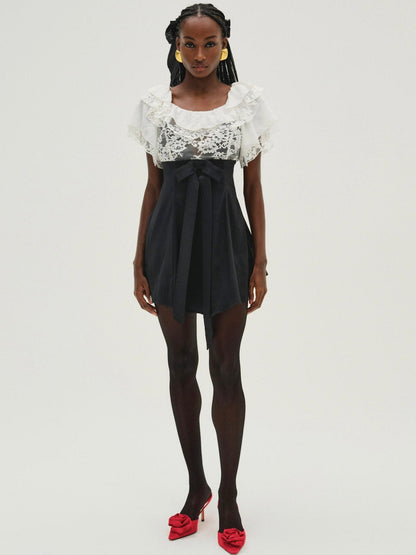 For Love & Lemons Holiday Lace Mini Dress