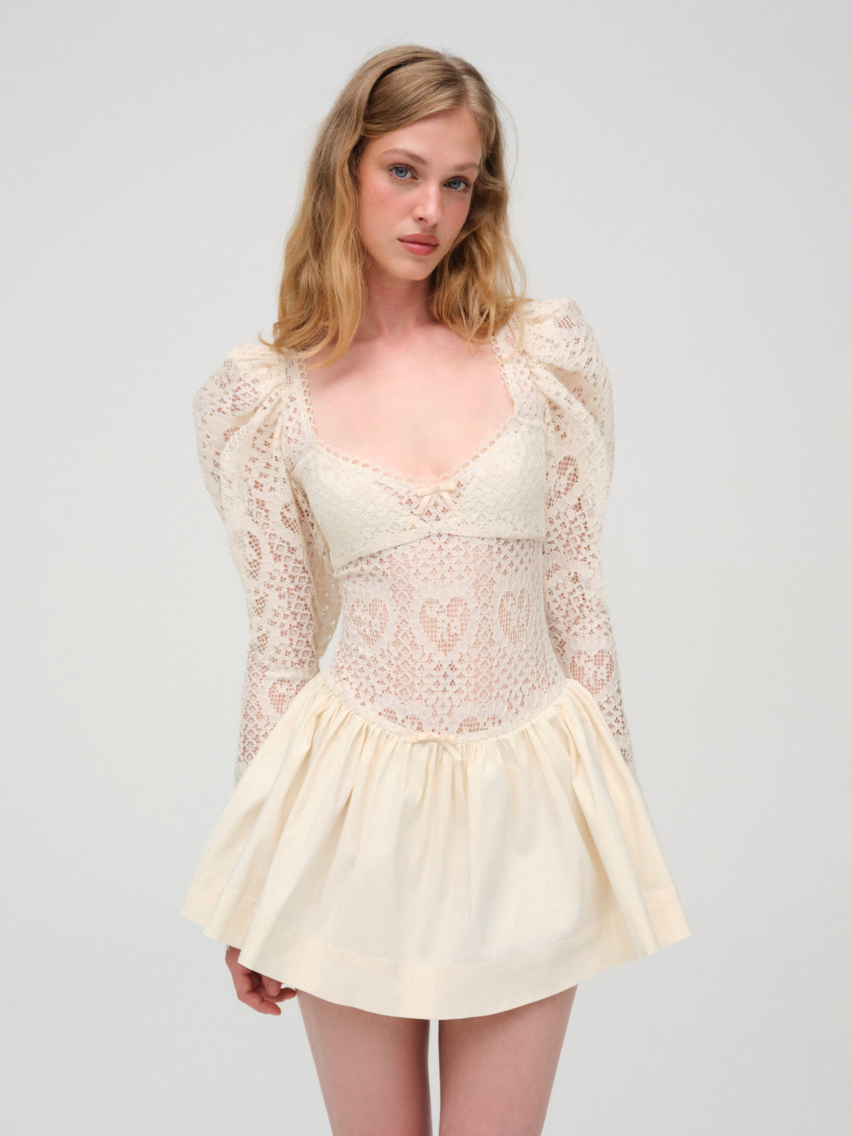 For Love & Lemons Doily Lace Mini Dress
