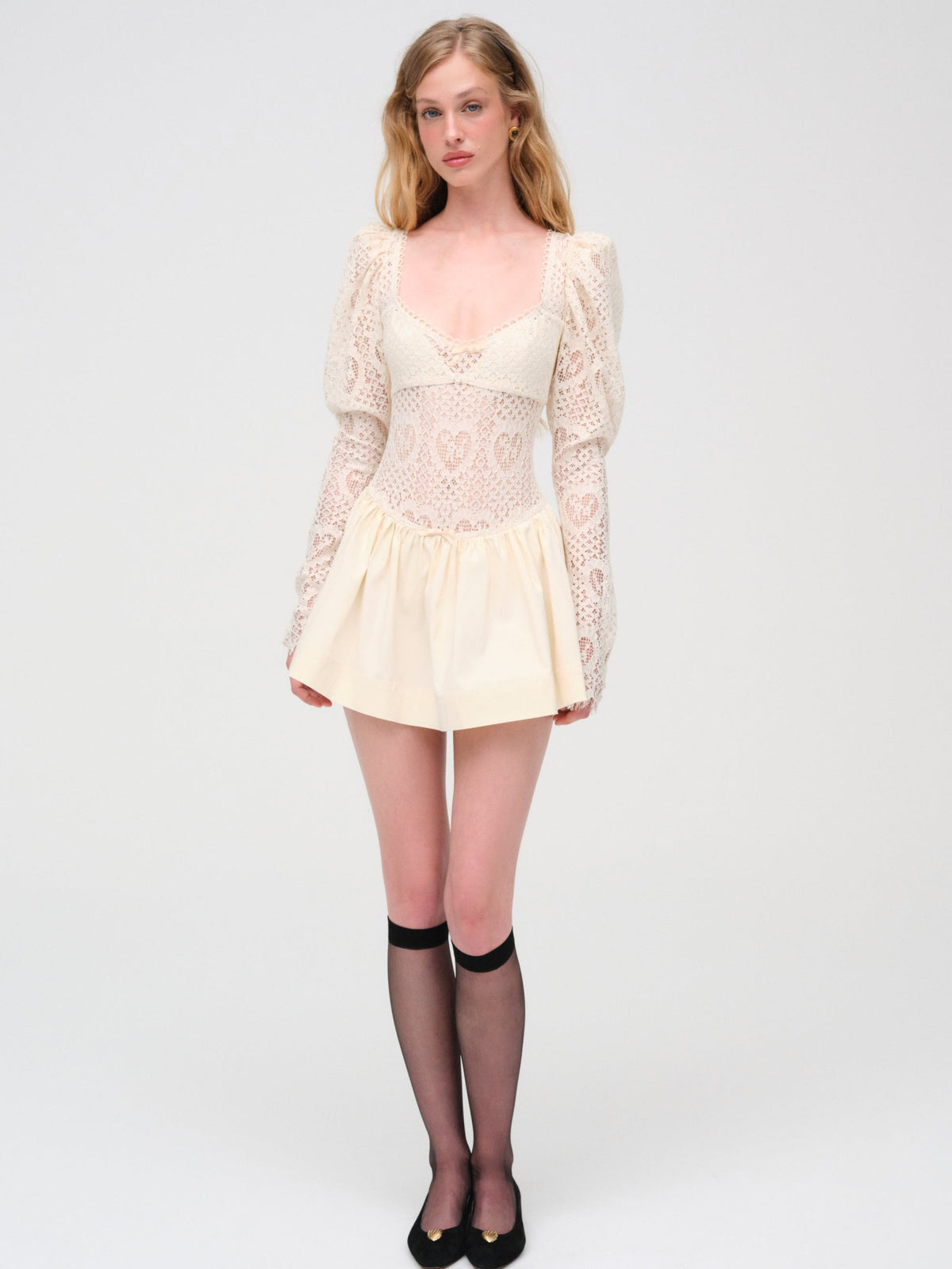 For Love & Lemons Doily Lace Mini Dress
