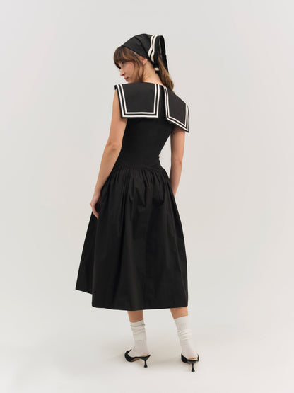 For Love & Lemons Helena Poplin Collared Midi Dress