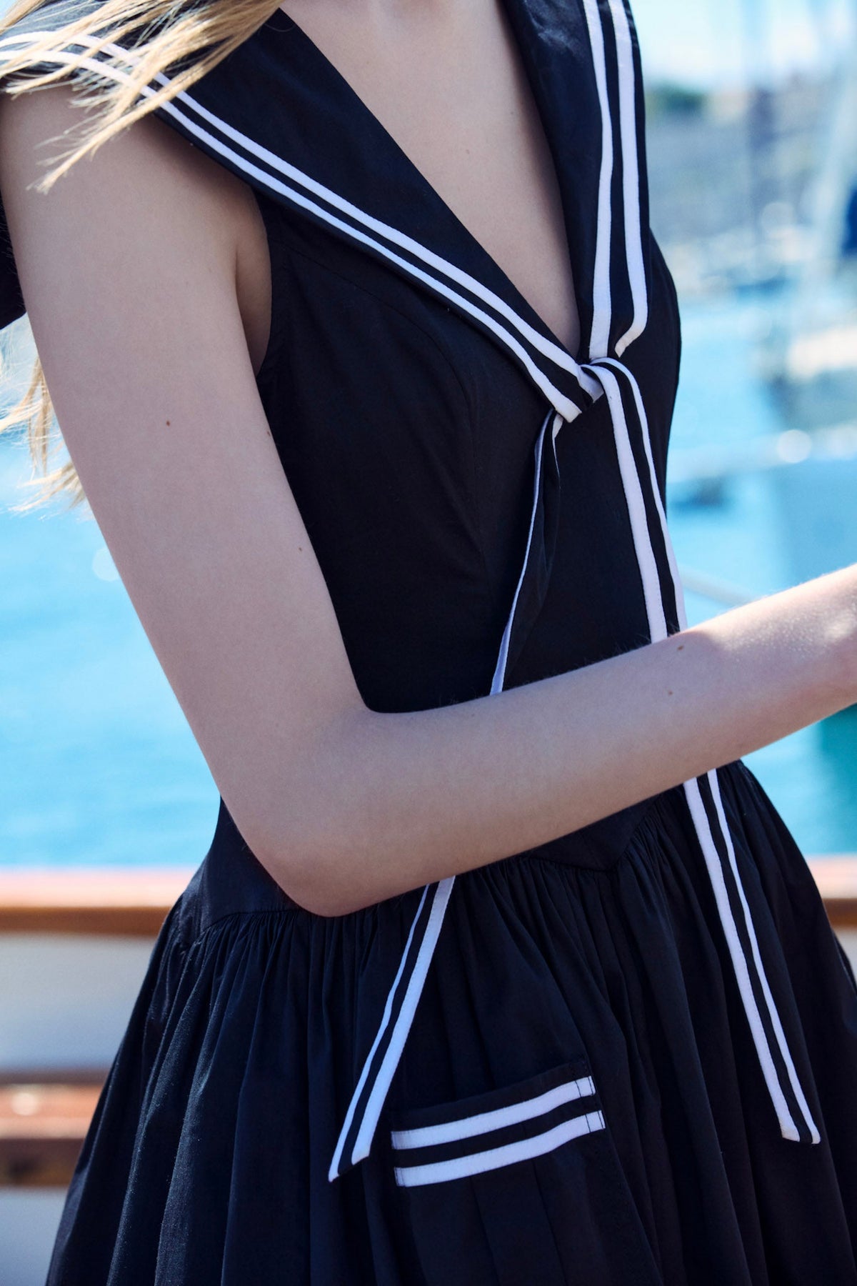 For Love & Lemons Helena Poplin Collared Midi Dress