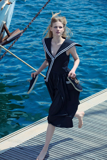For Love & Lemons Helena Poplin Collared Midi Dress