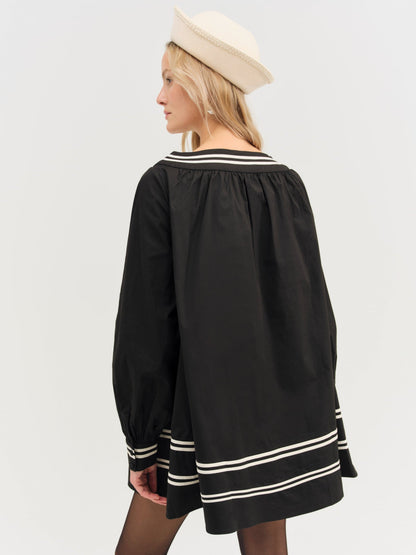 For Love & Lemons Helena Poplin Long Sleeve Mini Dress