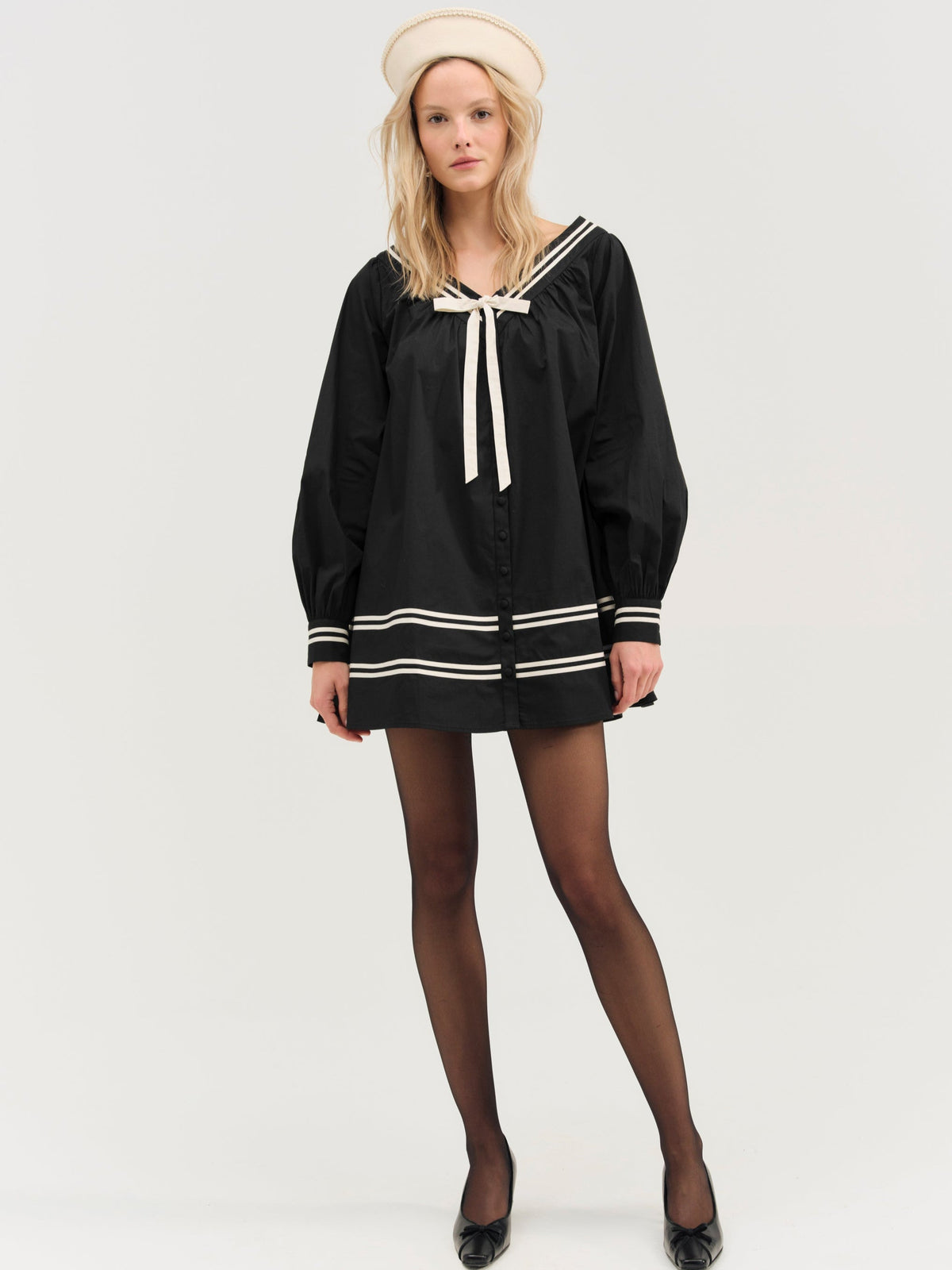 For Love & Lemons Helena Poplin Long Sleeve Mini Dress