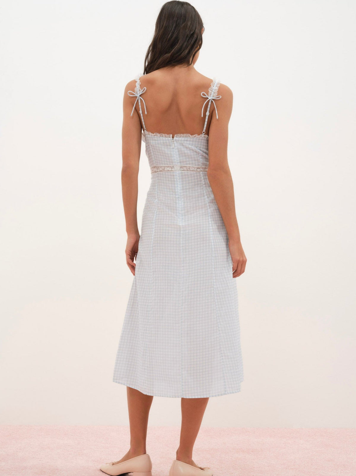 For Love & Lemons Bluebell Gingham Midi Dress