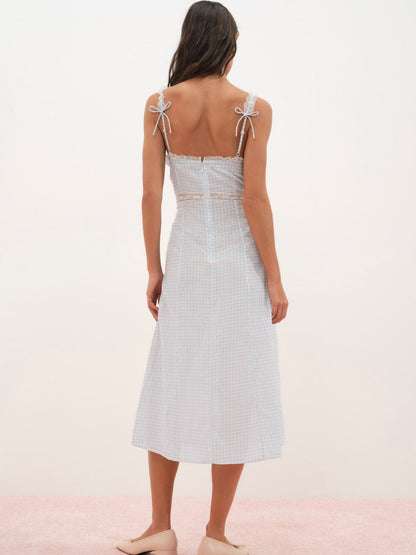 For Love & Lemons Bluebell Gingham Midi Dress