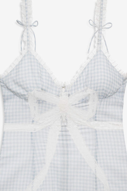 For Love & Lemons Bluebell Gingham Midi Dress