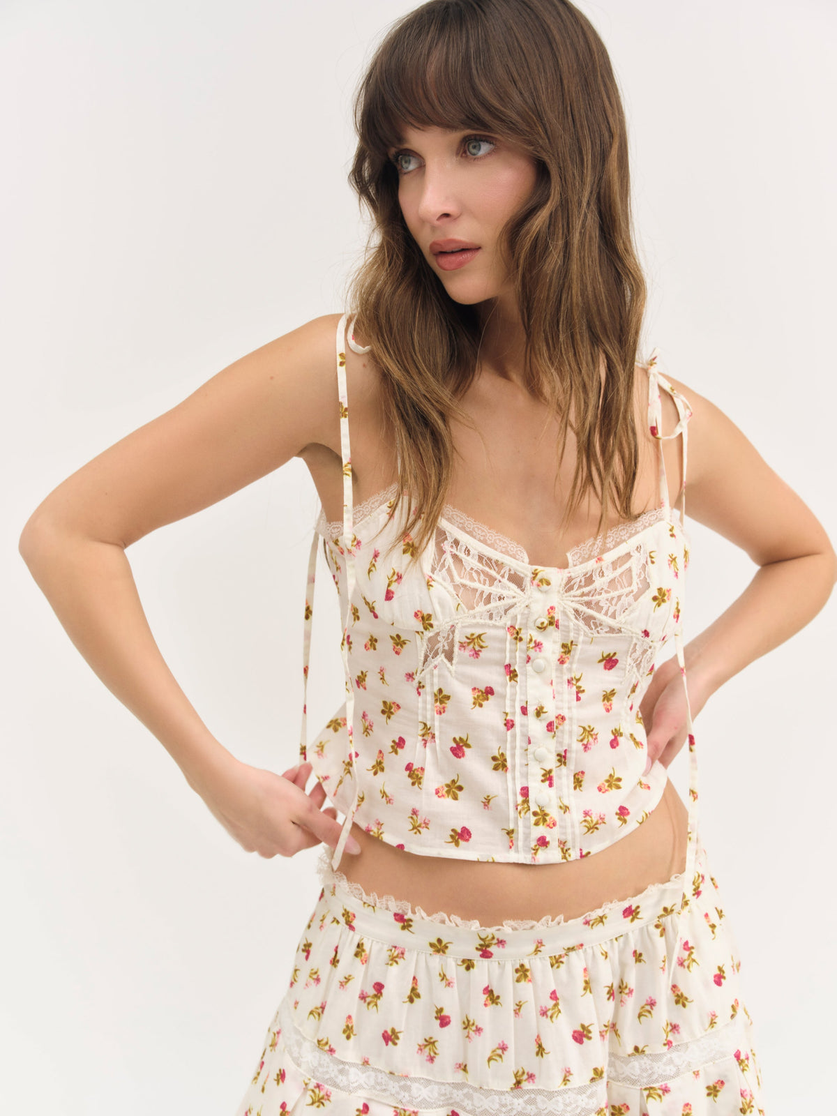 For Love & Lemons Adahlia Floral Top