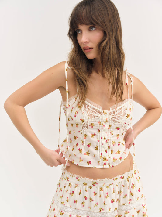 For Love & Lemons Adahlia Floral Top