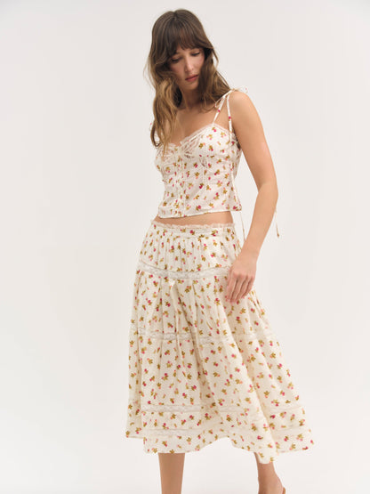 For Love & Lemons Adahlia Floral Top