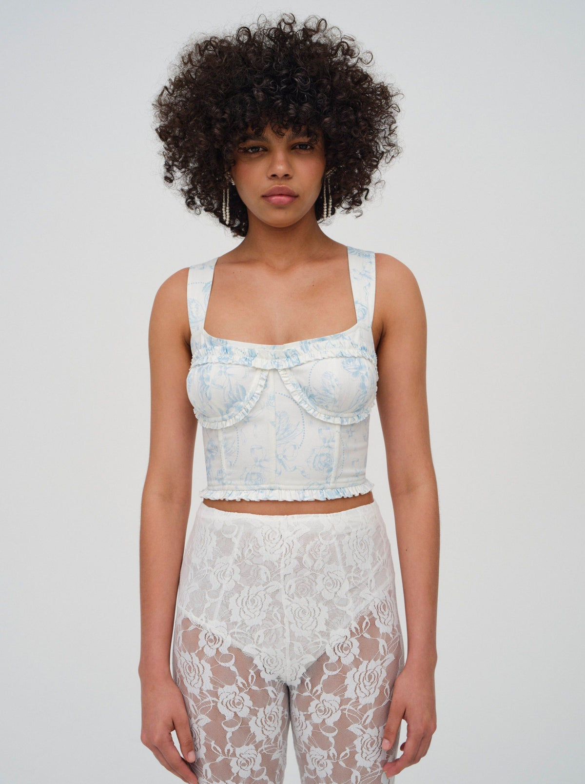 For Love & Lemons Chantal Denim Corset Top