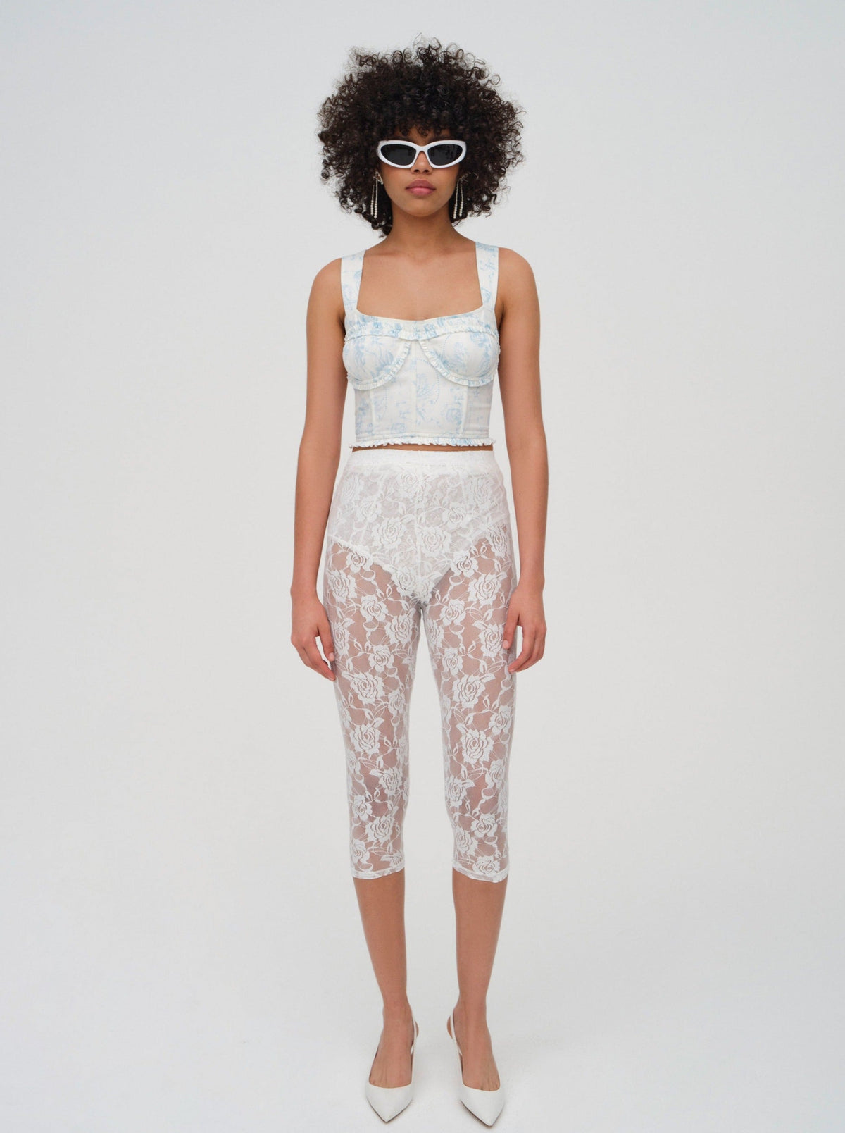 For Love & Lemons Chantal Denim Corset Top