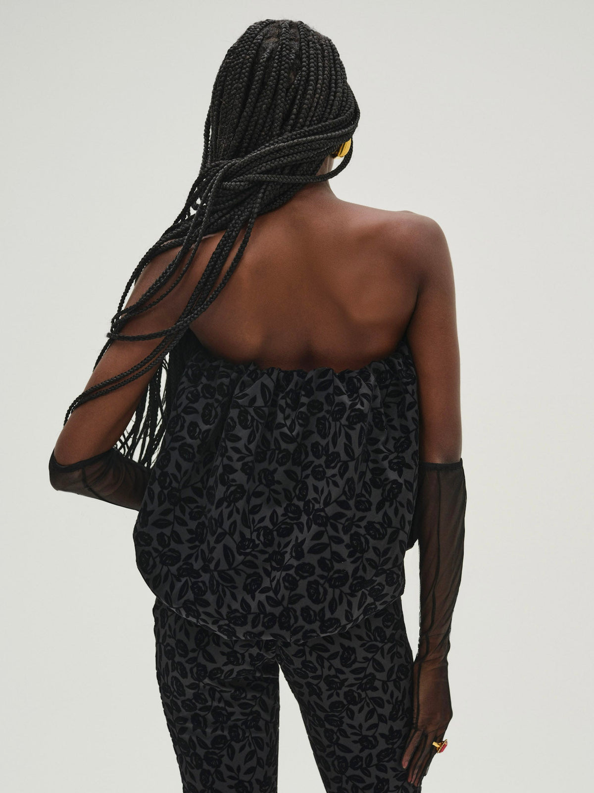 For Love & Lemons Midnight Velvet Bubble Top