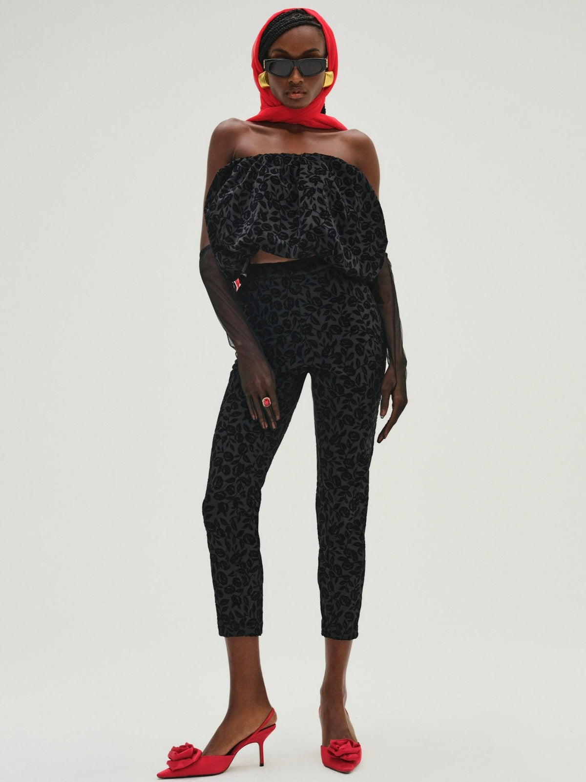 For Love & Lemons Midnight Velvet Bubble Top