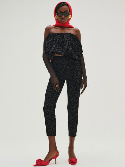 For Love & Lemons Midnight Velvet Bubble Top