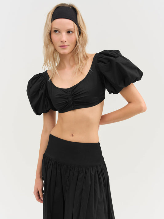 For Love & Lemons Helena Crop Poplin Top