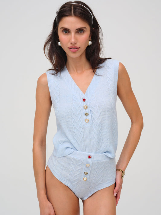 For Love & Lemons Cupid Cable Knit Vest