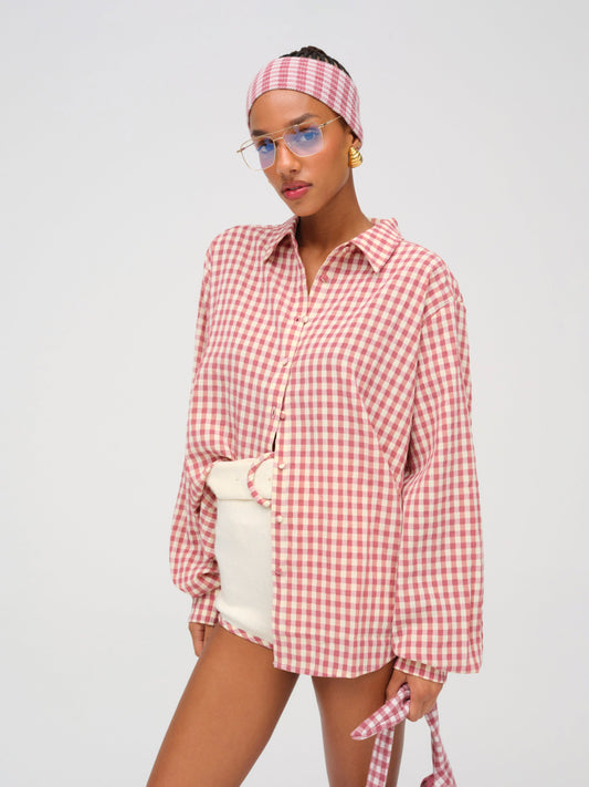 For Love & Lemons Georgia Gingham Button Down