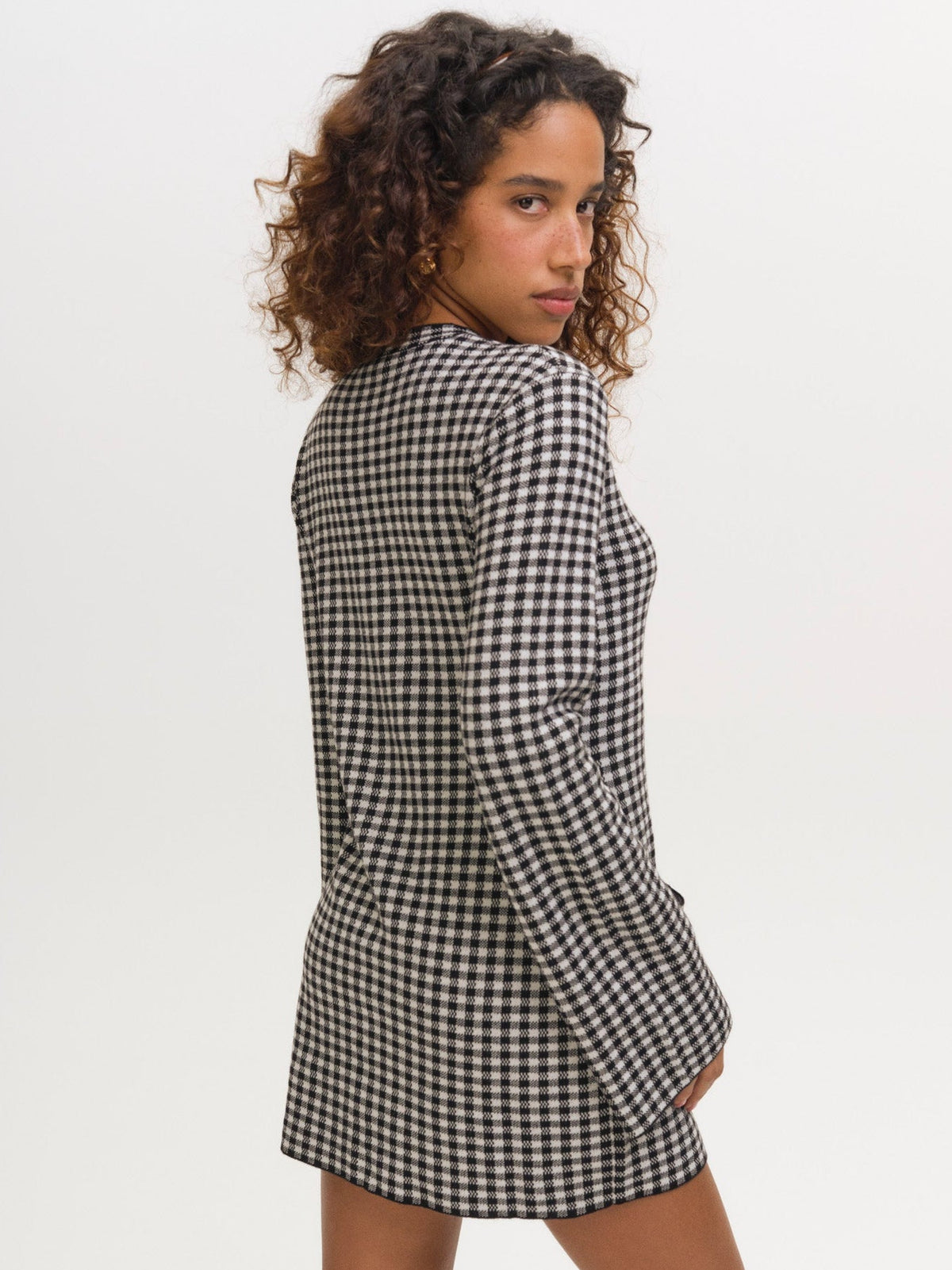 For Love & Lemons Gingham Knit Jacket