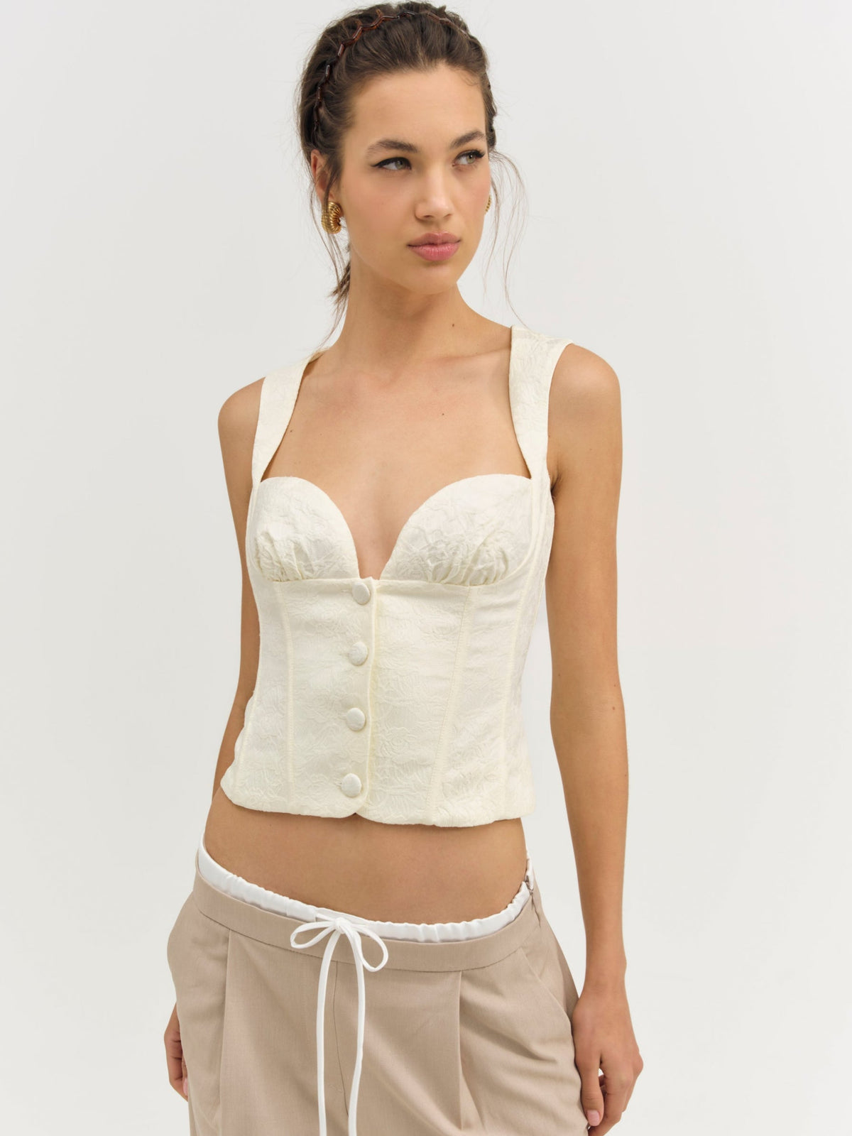 For Love & Lemons Rosie Jacquard Top