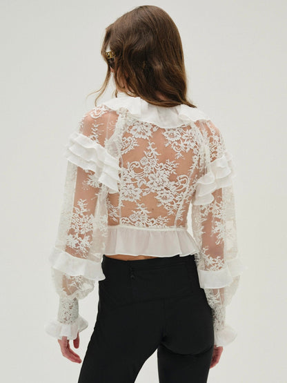 For Love & Lemons Holiday Lace Blouse