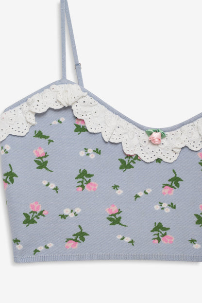 For Love & Lemons Amalia Knit Crop Top
